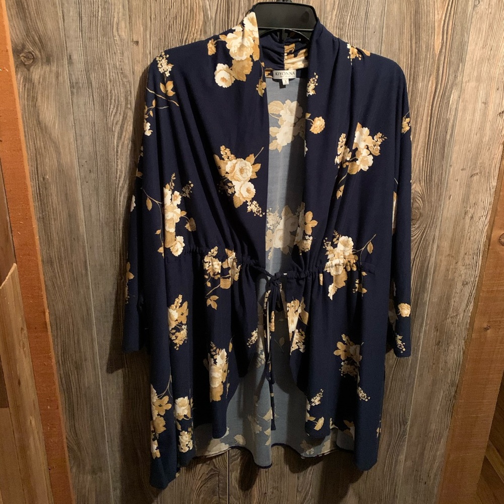 Kiyonna Navy floral overpiece